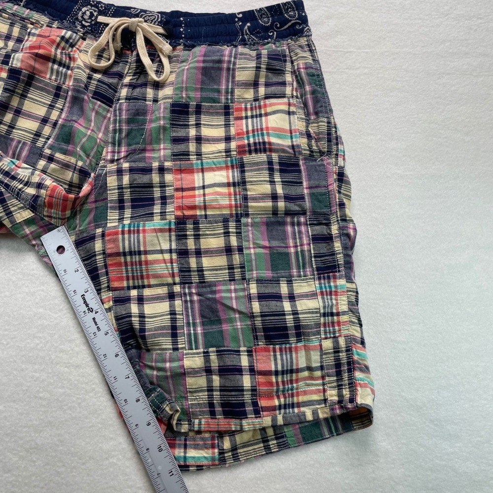 Denim & Supply Ralph Lauren Shorts Mens Large Multi Plaid Patchwork Bandana - Picture 7 of 7